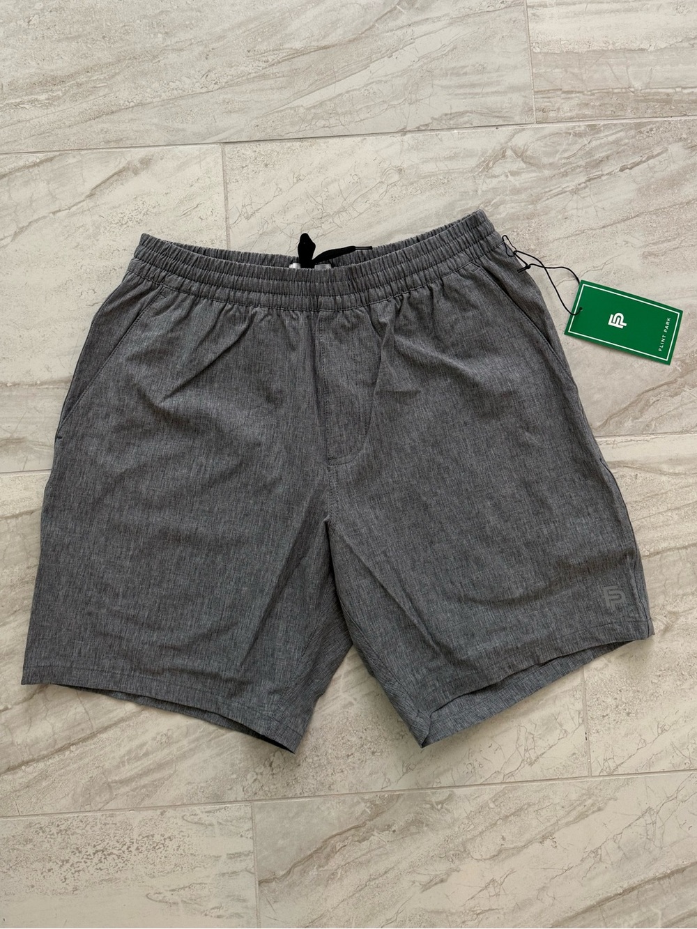 NWT Flint Park Men's Advantage Lined Gray Elastic-Waist Performance Shorts